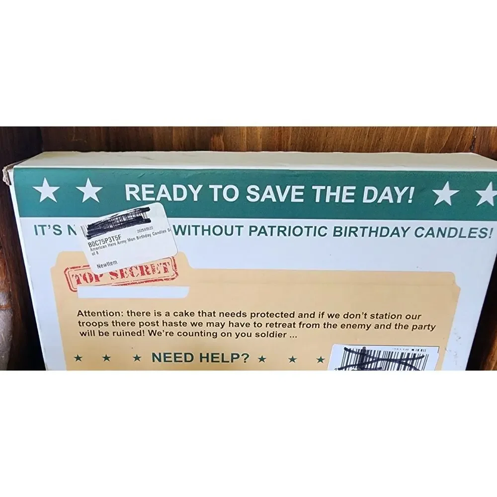 American Hero Military Green Army Men Birthday Candles, 8 Pack